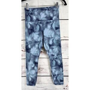 Athleta Blue Elation Crop‎ XSP Floral Pocket Women's